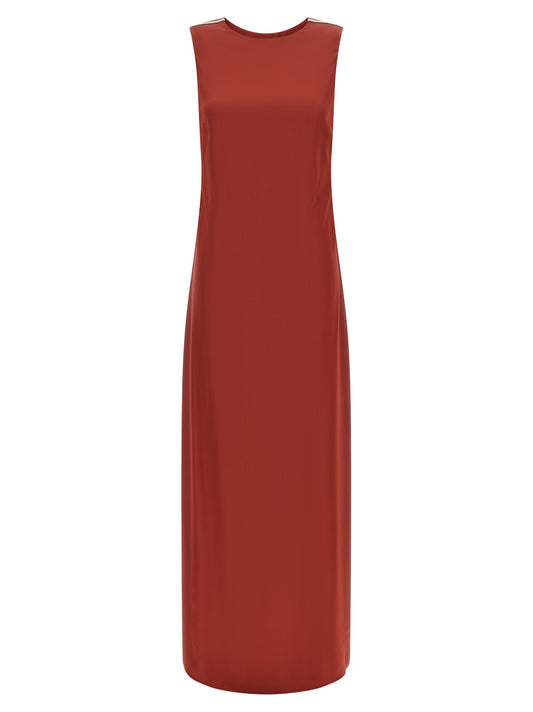 Peserico Red Viscose Long Dress