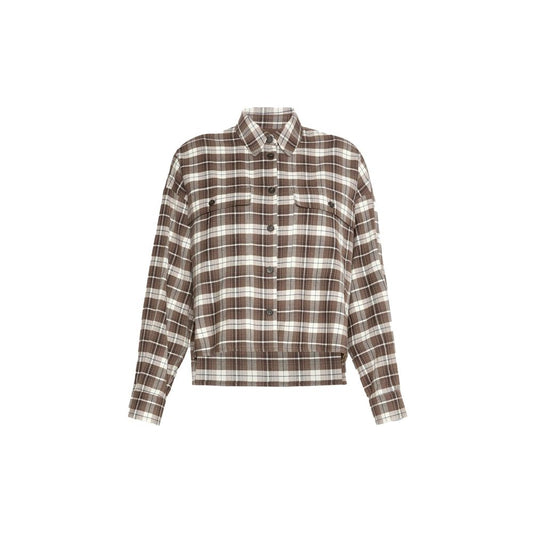 Max Mara Brown Cotton Pattern Shirt