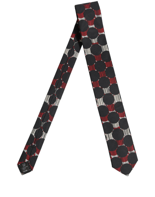 Dolce & Gabbana Multicolor Cotton Geometric Adjustable Tied Necktie Tie