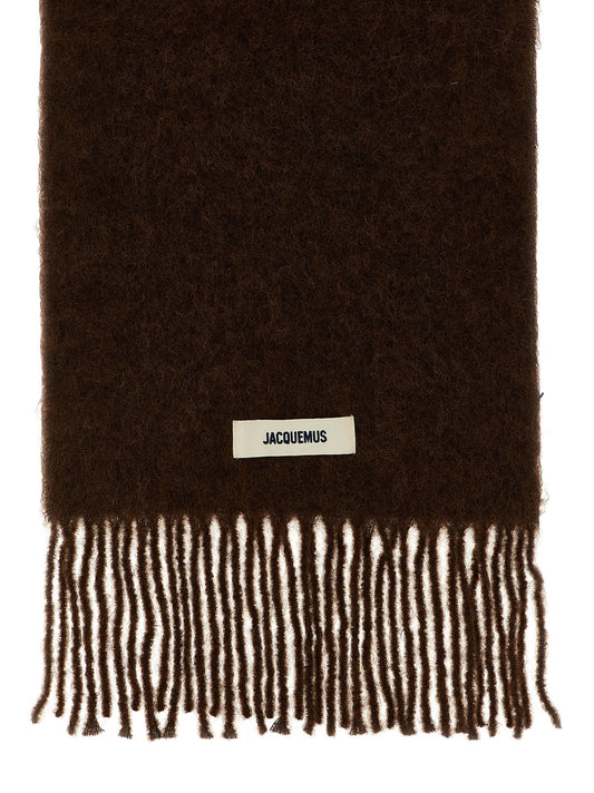 Jacquemus Brown Alpaca Leather Foulard