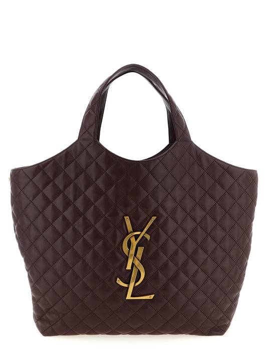 Saint Laurent Bordeaux Lamb Leather Tote Bag