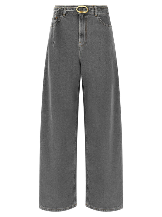Twinset Gray Cotton Jeans Denim