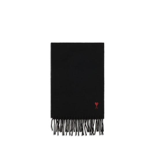 Ami Paris Black Wool Oves Aries Scarf