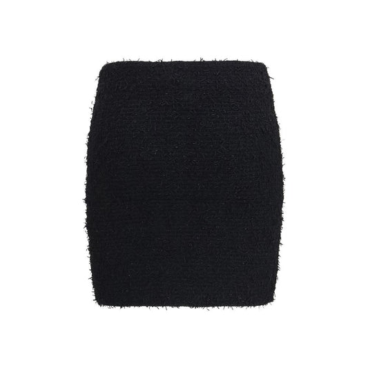 Balmain Black Viscose Mini Skirt