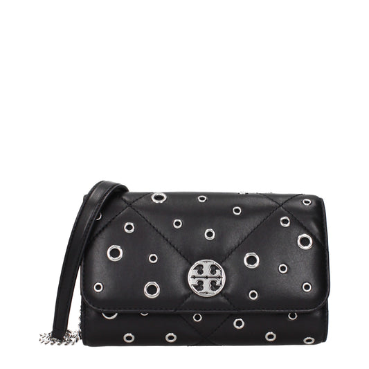 Tory Burch Black Leather Clutch Bag