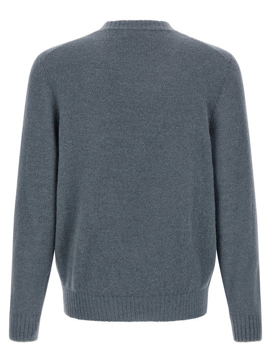 Brunello Cucinelli Blue Alpaca Leather Cardigan