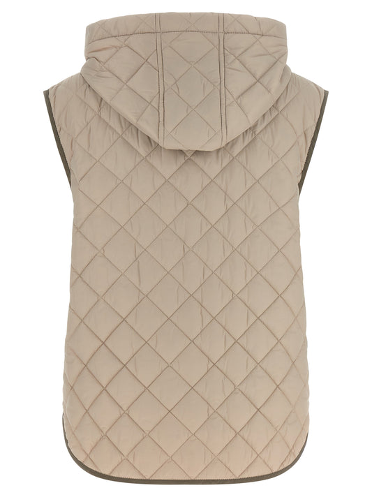 Brunello Cucinelli Beige Polyamide Sleeveless Jacket