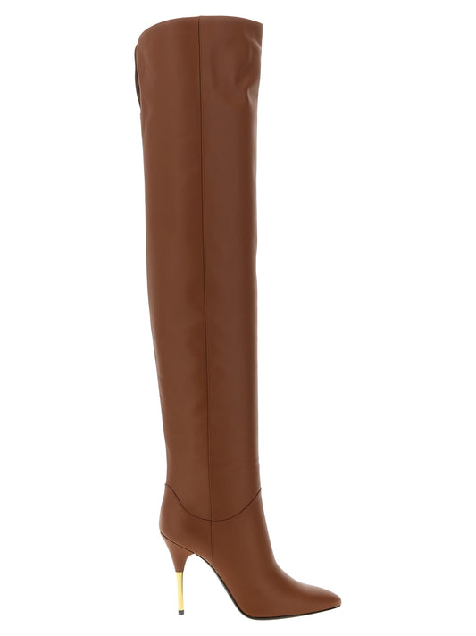 Valentino Garavani Brown Calfskin Over The Knee