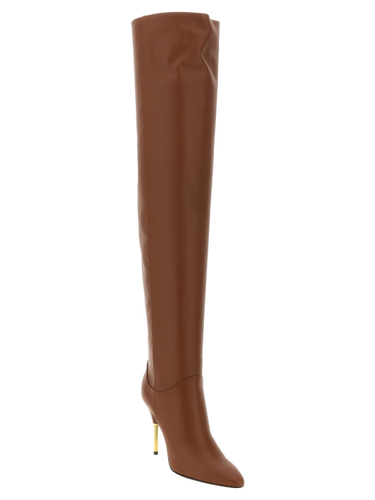 Valentino Garavani Brown Calfskin Over The Knee