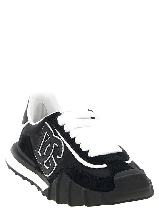 Dolce & Gabbana Black Polyamide Athletic Sneakers