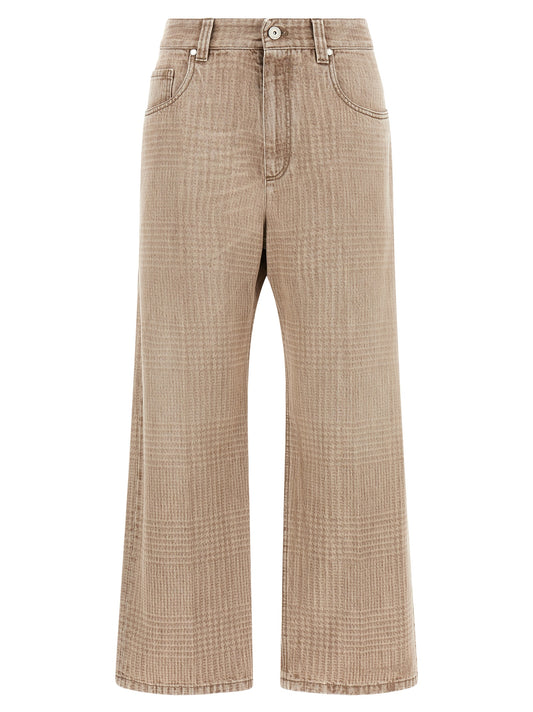 Brunello Cucinelli Beige Cotton Cropped Jeans