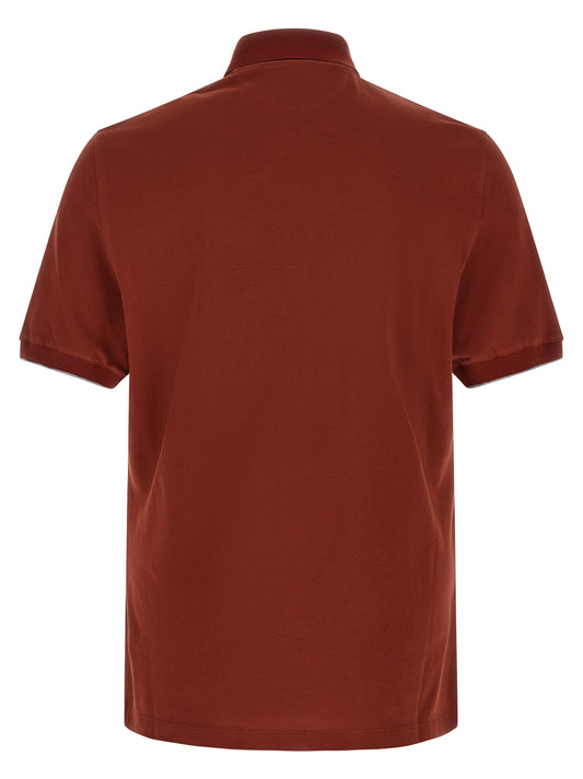 Brunello Cucinelli Red Cotton Polo Shirt