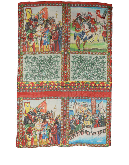 Dolce & Gabbana Multicolor Silk Printed Shawl Stole Scarf