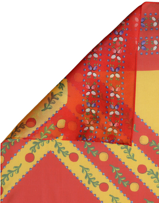 Dolce & Gabbana Multicolor Silk Geometric Square Foulard Scarf