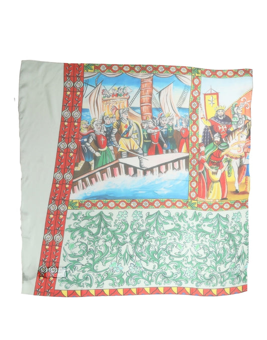 Dolce & Gabbana Multicolor Silk Printed Square Foulard Scarf