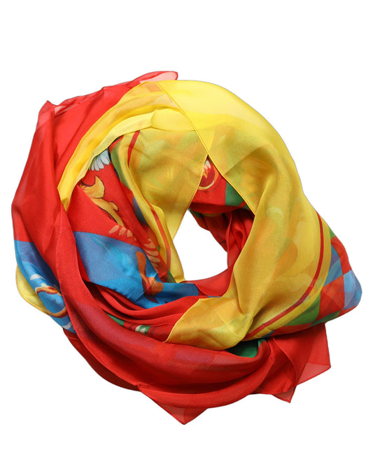 Dolce & Gabbana Multicolor Silk Printed Square Foulard Scarf