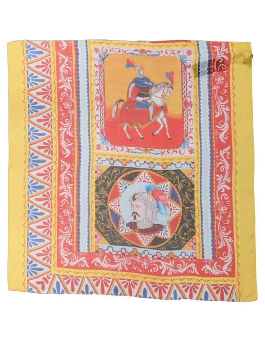 Dolce & Gabbana Multicolor Silk Printed Square Foulard Scarf