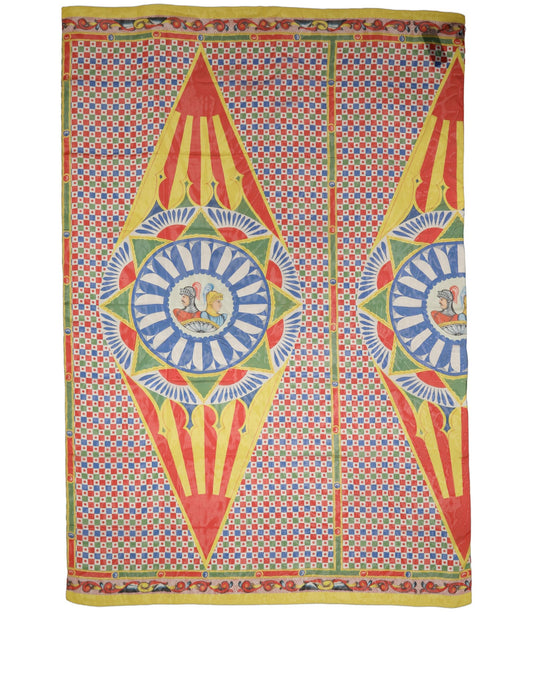 Dolce & Gabbana Multicolor Silk Carretto Print Stole Scarf