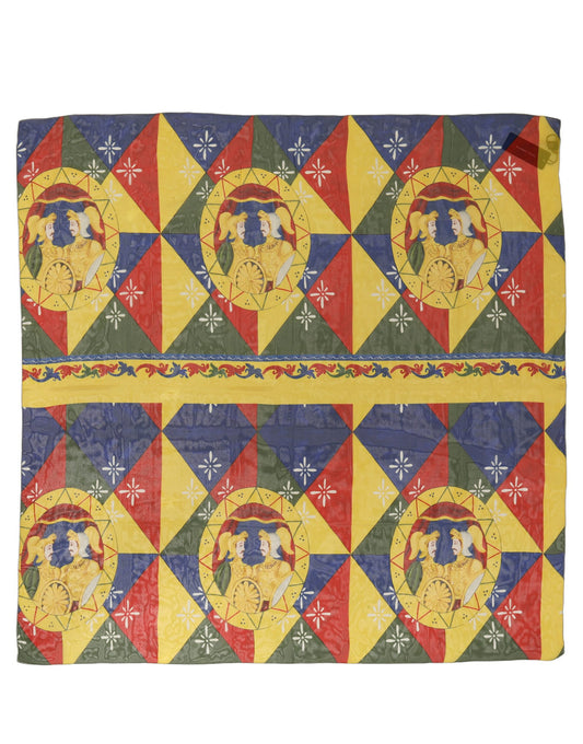 Dolce & Gabbana Multicolor Silk Printed Square Foulard Scarf