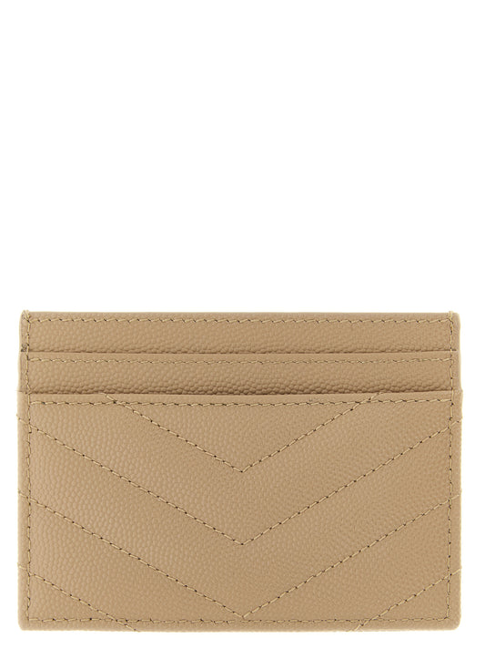 Saint Laurent Beige Calfskin Cardholder