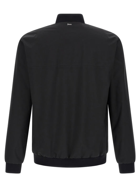 Herno Black Polyester Bomber