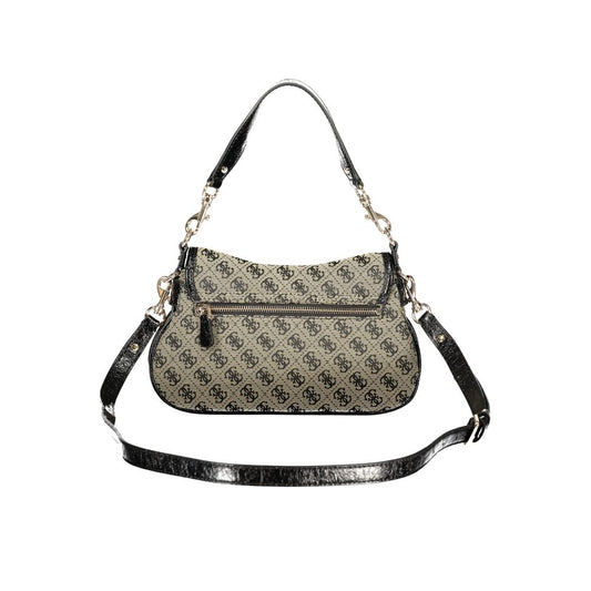 Guess Jeans Black Polyester Womens Bag With Adjustable And Removable Strap