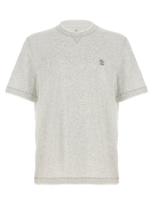 Brunello Cucinelli Gray Cotton T-Shirt