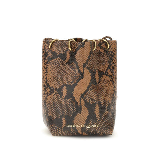 Benedetta Bruzziches Brown Calf Leather Bucket Bag