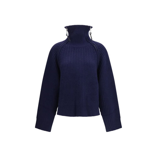 Ganni Blue Wool Sweatshirt