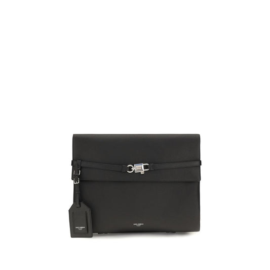 Dolce & Gabbana Black Calf Leather Bos Taurus Shoulder Bag
