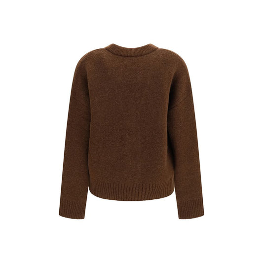 Ami Paris Brown Alpaca Vicugna Pacos Cardigan