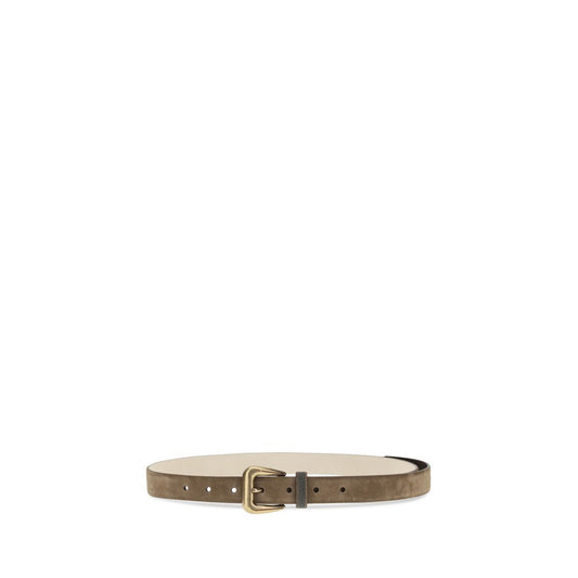 Brunello Cucinelli Brown Suede Leather Belt