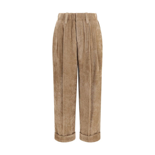 Brunello Cucinelli Brown Viscose Casual Pants
