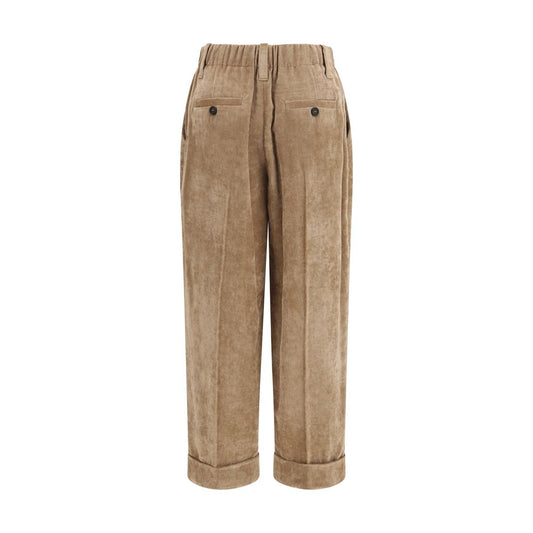 Brunello Cucinelli Brown Viscose Casual Pants