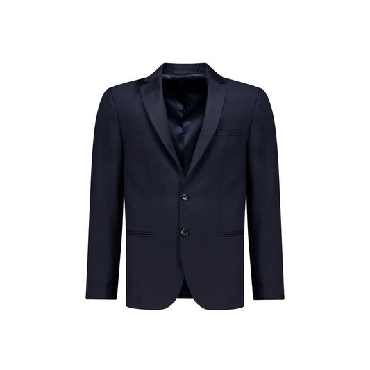 Autore Blue Wool Full-Length Jacket