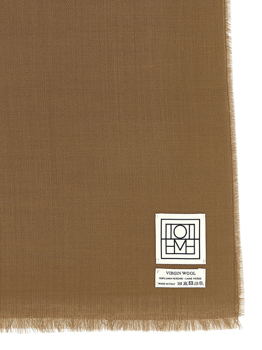 TOTEME Brown Virgin Wool Foulard