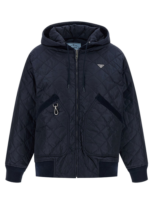 Prada Blue Recycled Polyamide Bomber
