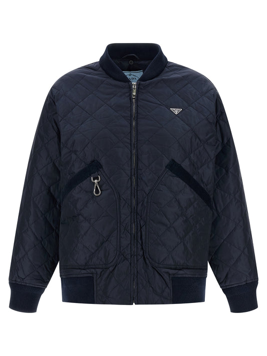 Prada Blue Recycled Polyamide Bomber