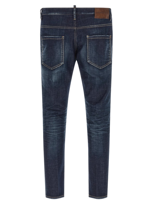 Dsquared² Blue Cotton Straight-Leg Jeans
