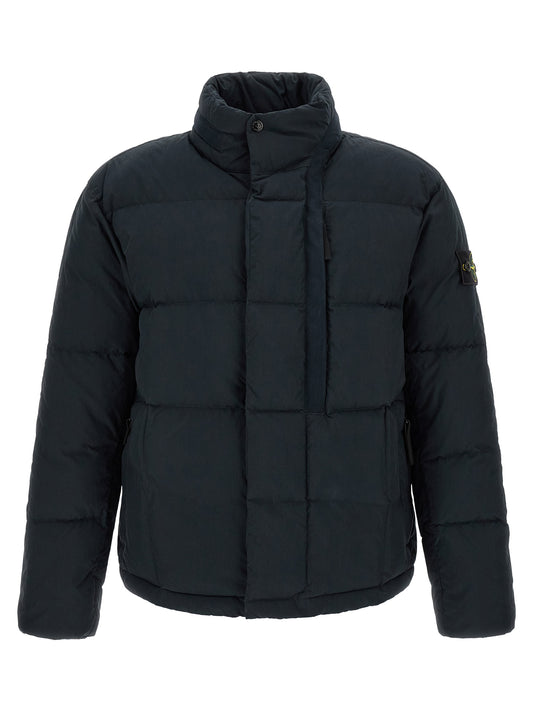 Stone Island Blue Cotton Full-Length Jacket