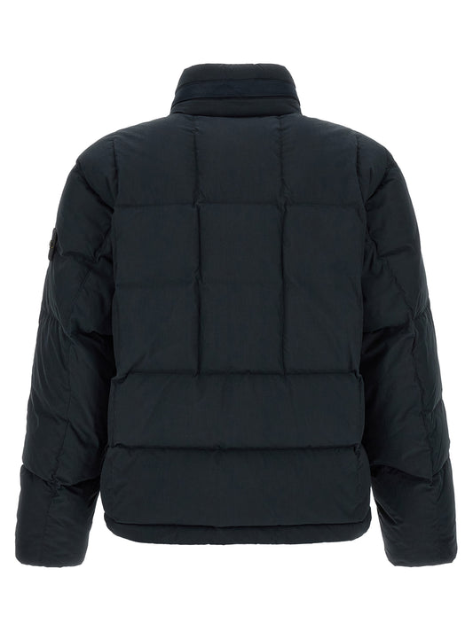 Stone Island Blue Cotton Full-Length Jacket