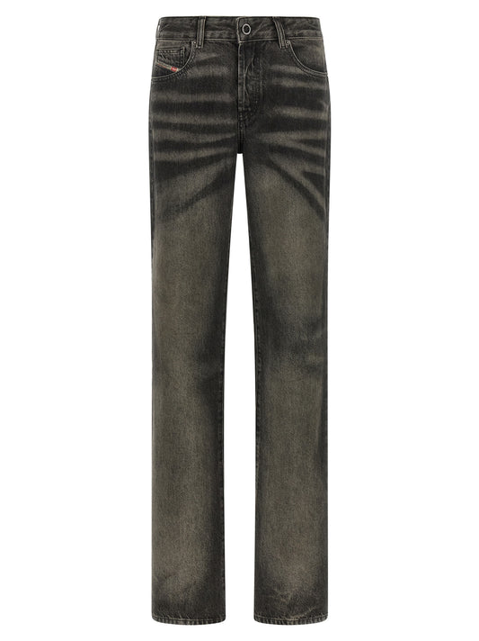 Diesel Black Cotton Straight-Leg Jeans