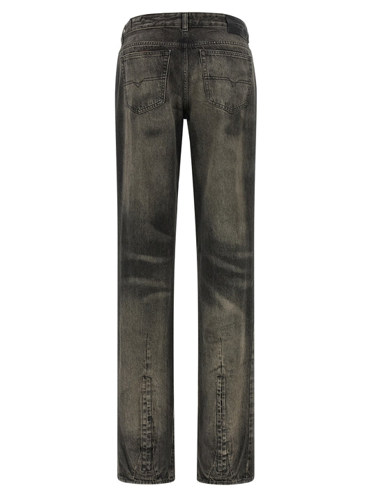 Diesel Black Cotton Straight-Leg Jeans