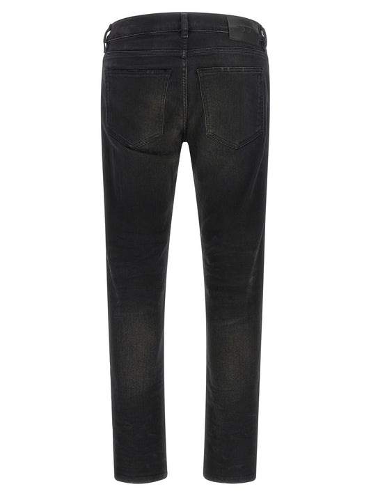 Diesel Black Cotton Tapered Jeans