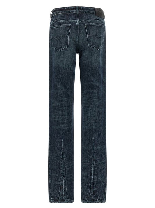Diesel Blue Cotton Straight-Leg Jeans
