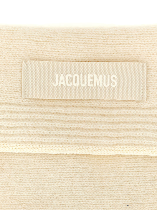 Jacquemus White Wool Scarf