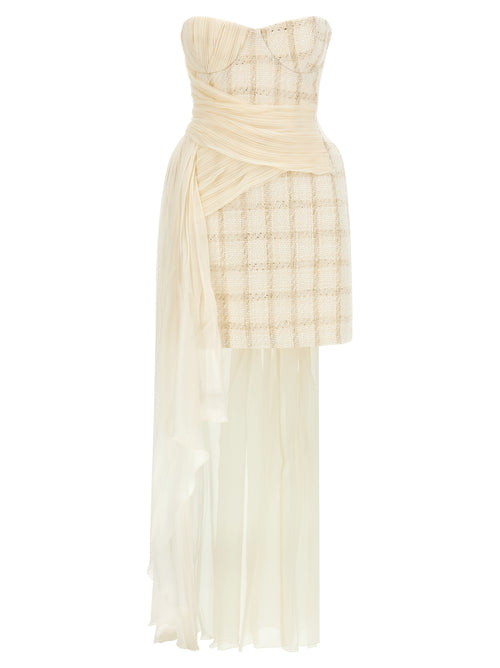 Elisabetta Franchi White Virgin Wool Short Dress