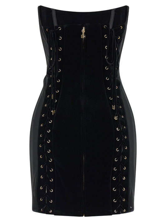 Elisabetta Franchi Black Polyester Short Dress