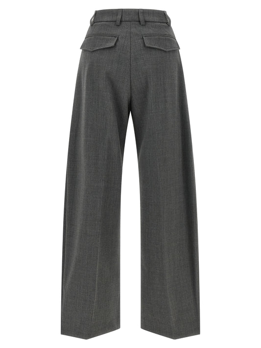 THELATEST Gray Polyester Dress Pants
