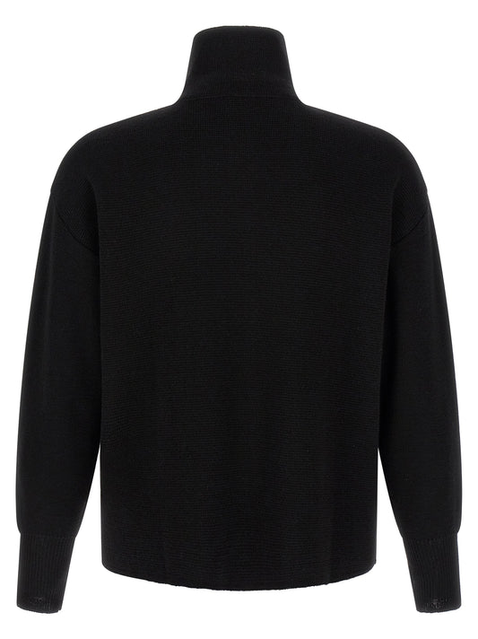 MA'RY'YA Black Virgin Wool Cardigan